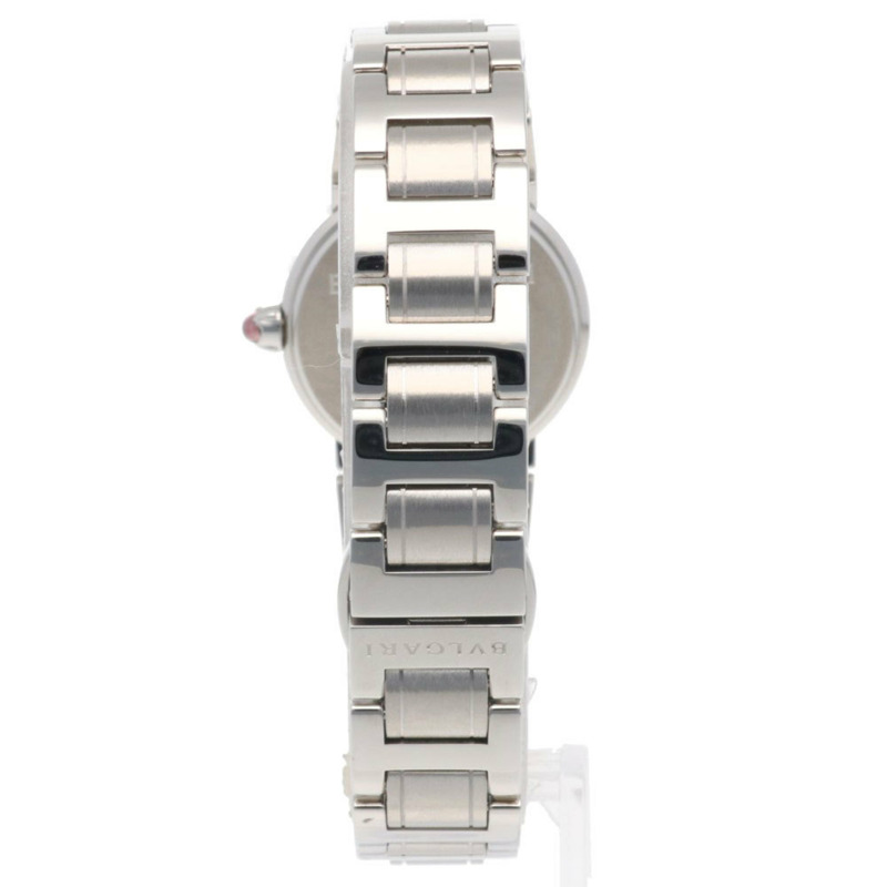 寶格麗手錶 BBL26S 不鏽鋼石英女款 BVLGARI 白色貝殼面翻新-5