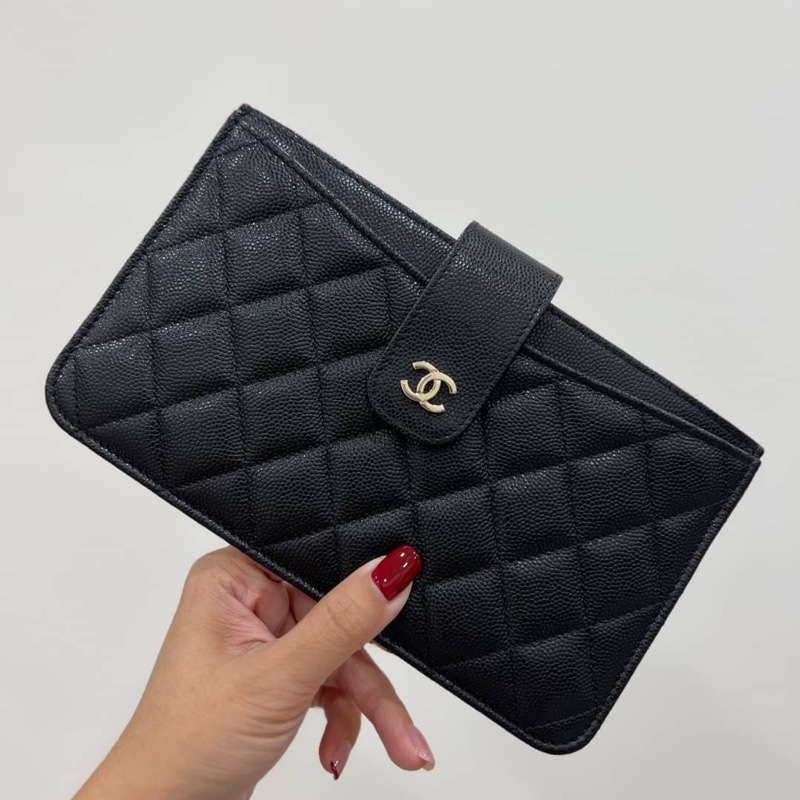 chanel 香奈兒 荔枝牛皮 皮夾 卡夾 長夾 錢包 錢夾 woc 手拿包 晚宴包-2