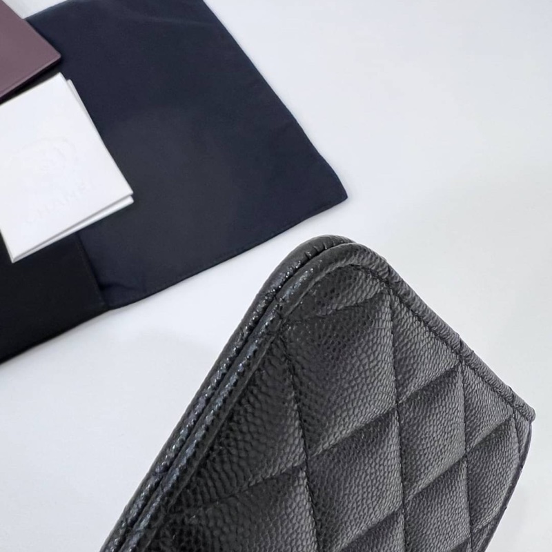 chanel 香奈兒 荔枝牛皮 皮夾 卡夾 長夾 錢包 錢夾 woc 手拿包 晚宴包-10