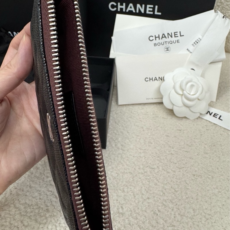 全新 Chanel 一字拉鍊零錢包-13