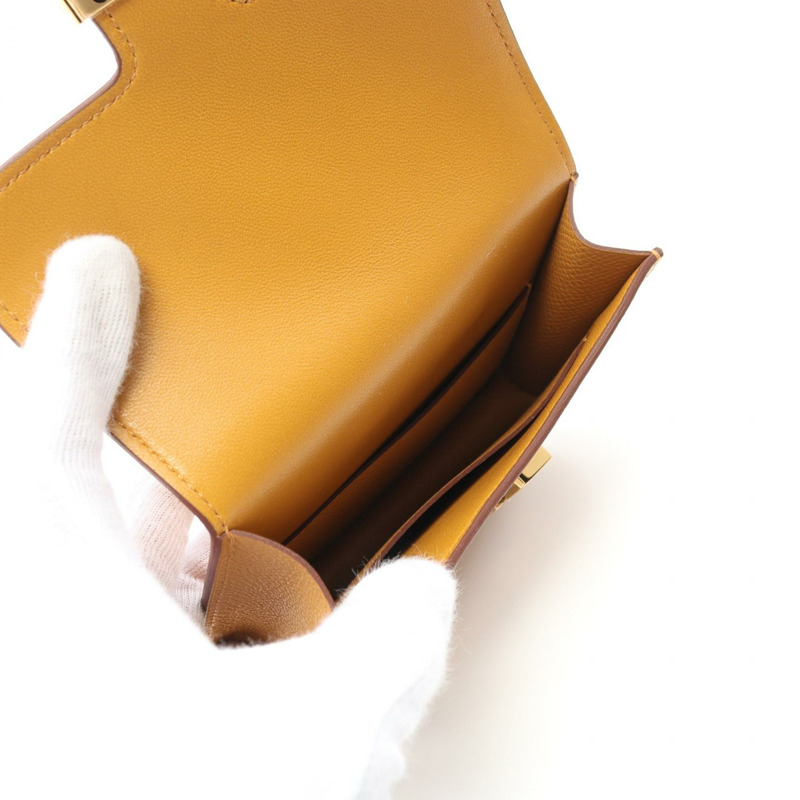 HERMES Constance Slim 雙折皮夾 B 款 Epsom Sesame GHW-2