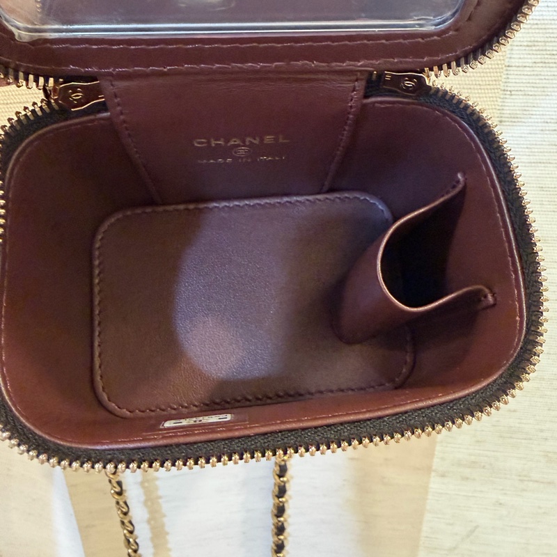 Chanel 黑荔枝牛皮金釦小方盒 AP1340-7