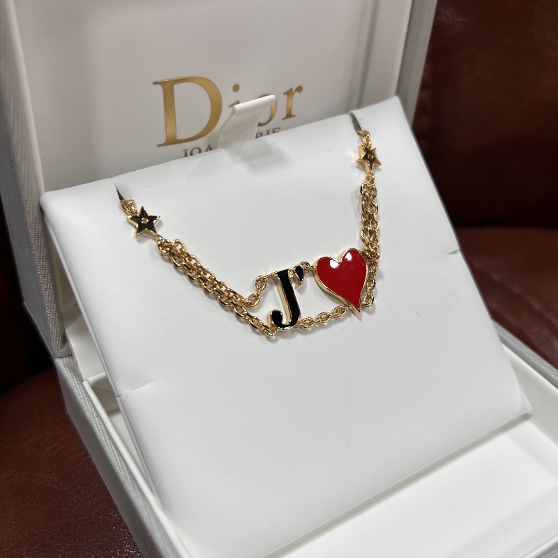 Dior 迪奧 J'愛心琺琅手鏈 七夕限定款 鏈條精緻 點綴小星星-1