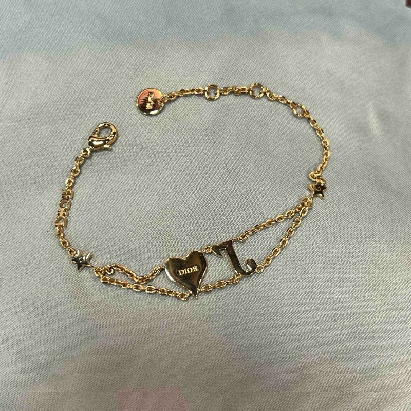 Dior 迪奧 J'愛心琺琅手鏈 七夕限定款 鏈條精緻 點綴小星星-7