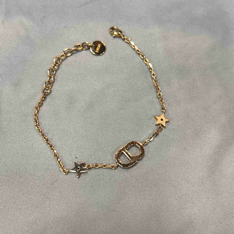 Dior 迪奧 Clair D Lune 金色滿鑽CD星星手鍊 點綴精製 非常閃亮-7