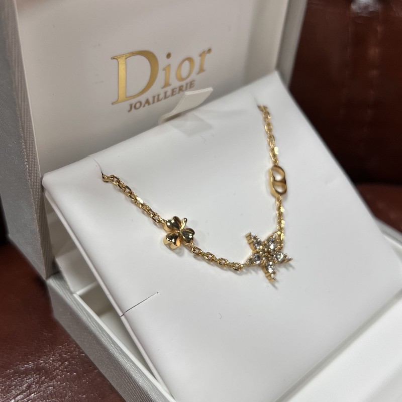 Dior 迪奧 Clair D Lune 星星三葉草CD手鏈 金色滿鑽 超級閃亮-1