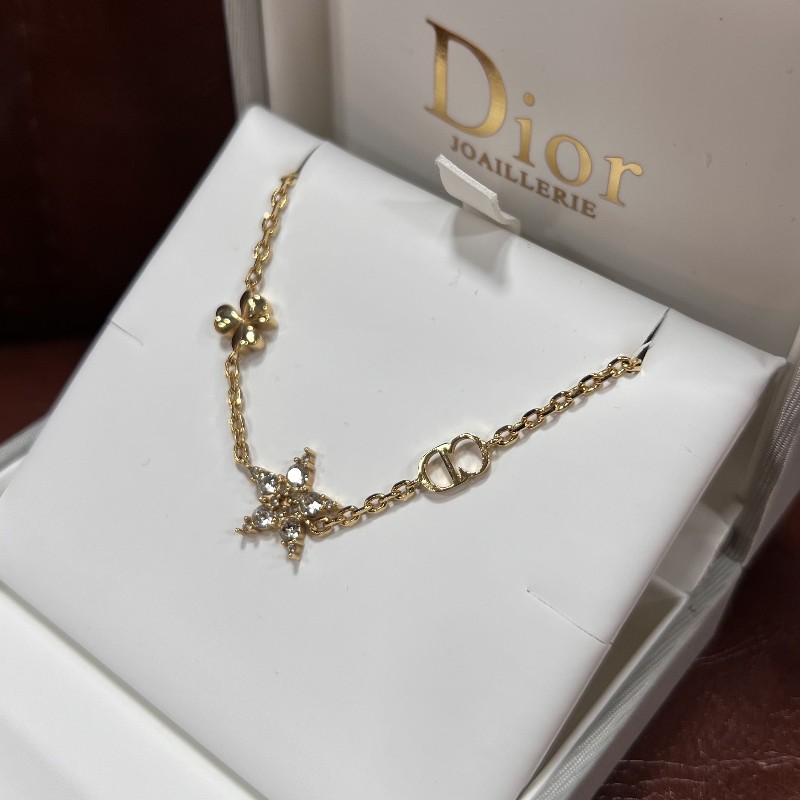 Dior 迪奧 Clair D Lune 星星三葉草CD手鏈 金色滿鑽 超級閃亮-2