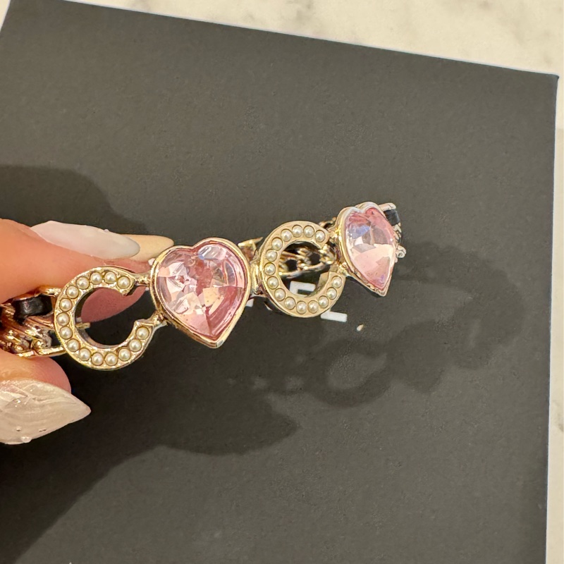 chanel 珍珠粉水鑽coco皮穿鏈C手環 M號-12