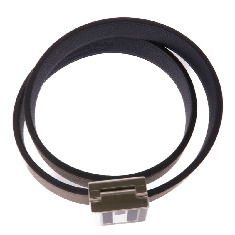 HERMES Swift皮革A to Z Bracelet銀扣手帶-3