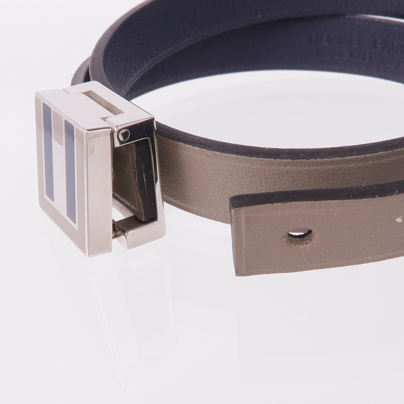 HERMES Swift皮革A to Z Bracelet銀扣手帶-5