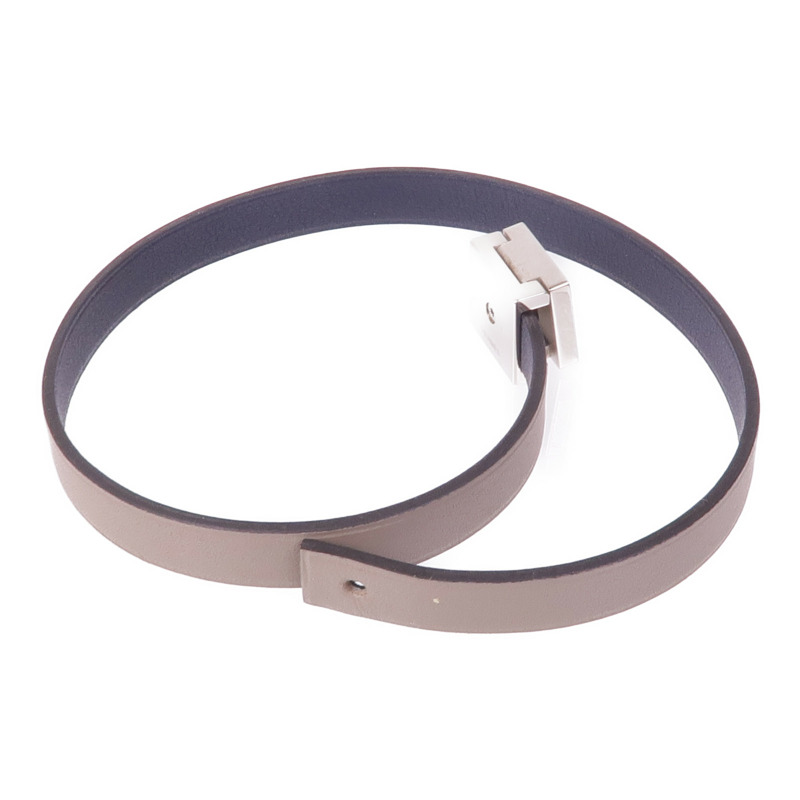 HERMES Swift皮革A to Z Bracelet銀扣手帶-6