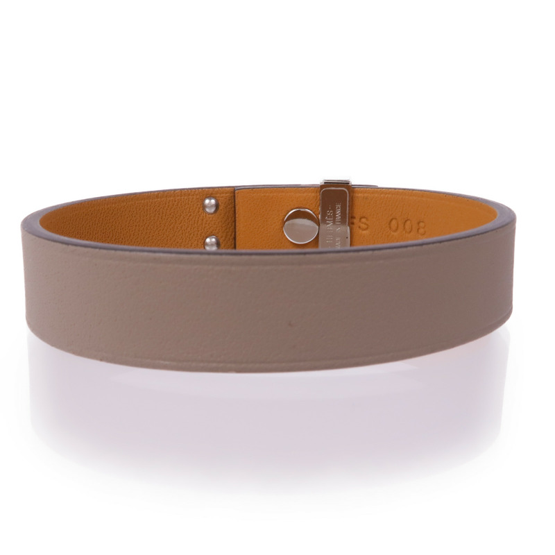 HERMES Swift皮革Mini Dog Bracelet銀扣手帶-2