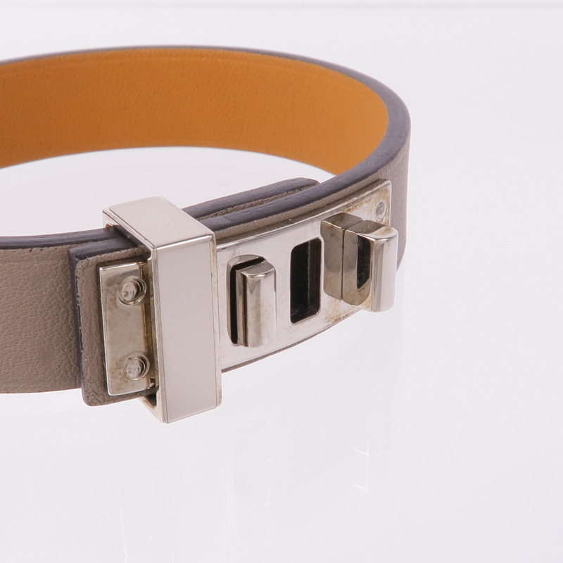HERMES Swift皮革Mini Dog Bracelet銀扣手帶-4