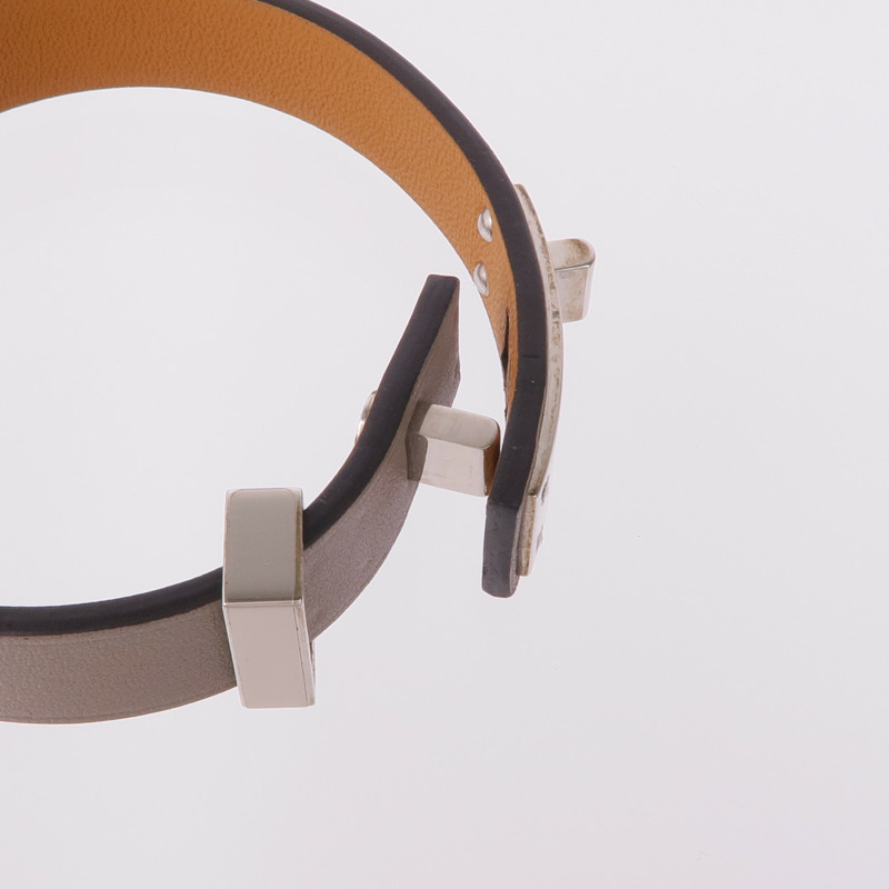HERMES Swift皮革Mini Dog Bracelet銀扣手帶-5