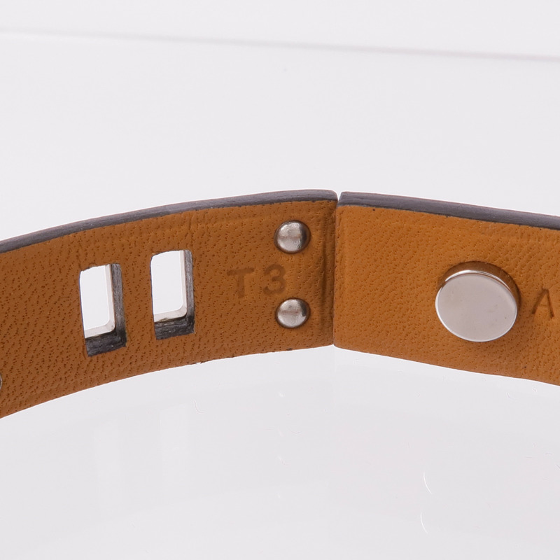 HERMES Swift皮革Mini Dog Bracelet銀扣手帶-7