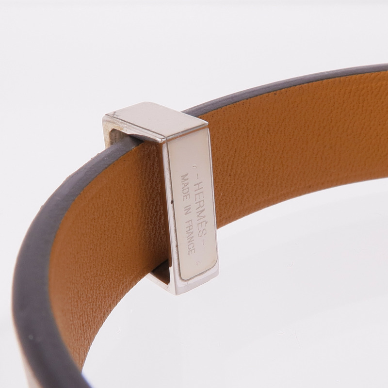 HERMES Swift皮革Mini Dog Bracelet銀扣手帶-10
