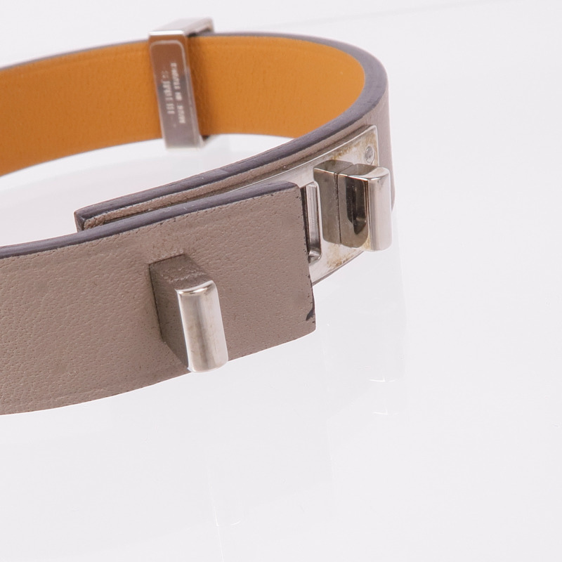 HERMES Swift皮革Mini Dog Bracelet銀扣手帶-11
