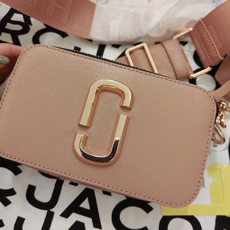 MARC JACOBS (玫瑰金)雙拉鍊相機包-0