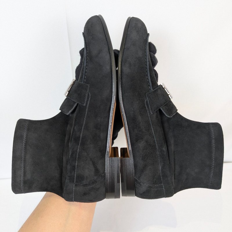 莉亞精品♡Hermes 麂皮低跟短靴 尺碼36 近新閒置-4