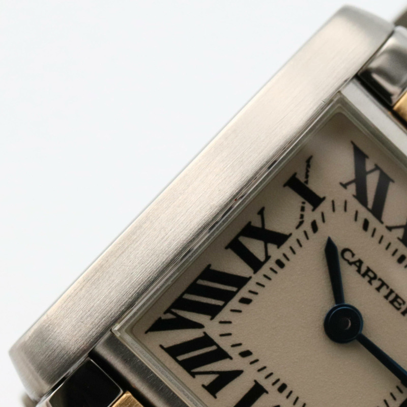 卡地亞 Tank Française 小號腕錶,18K 黃金和不鏽鋼,女士,銀色,W51007Q4-10
