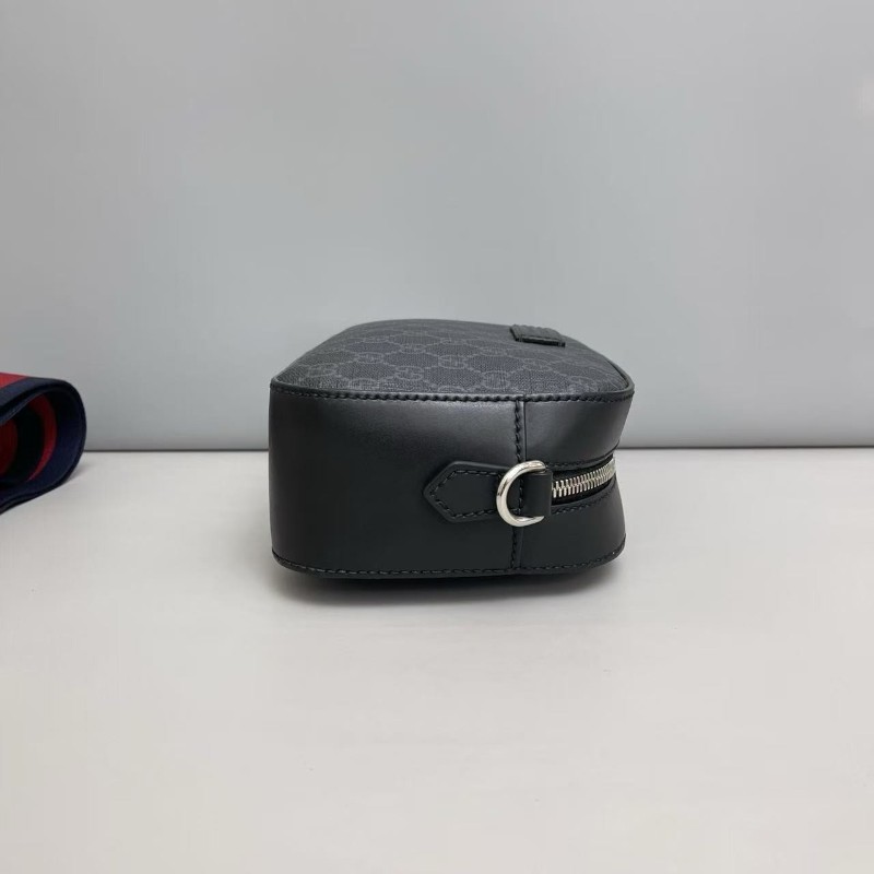 Gucci古馳 男士 黑老花相機包 斜背包-2