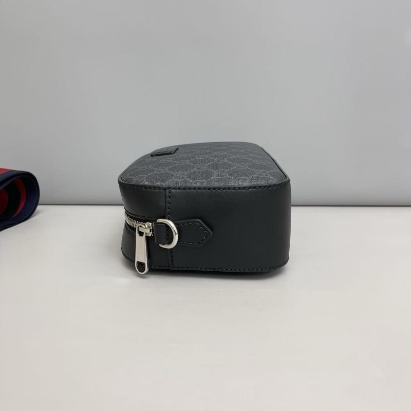 Gucci古馳 男士 黑老花相機包 斜背包-3