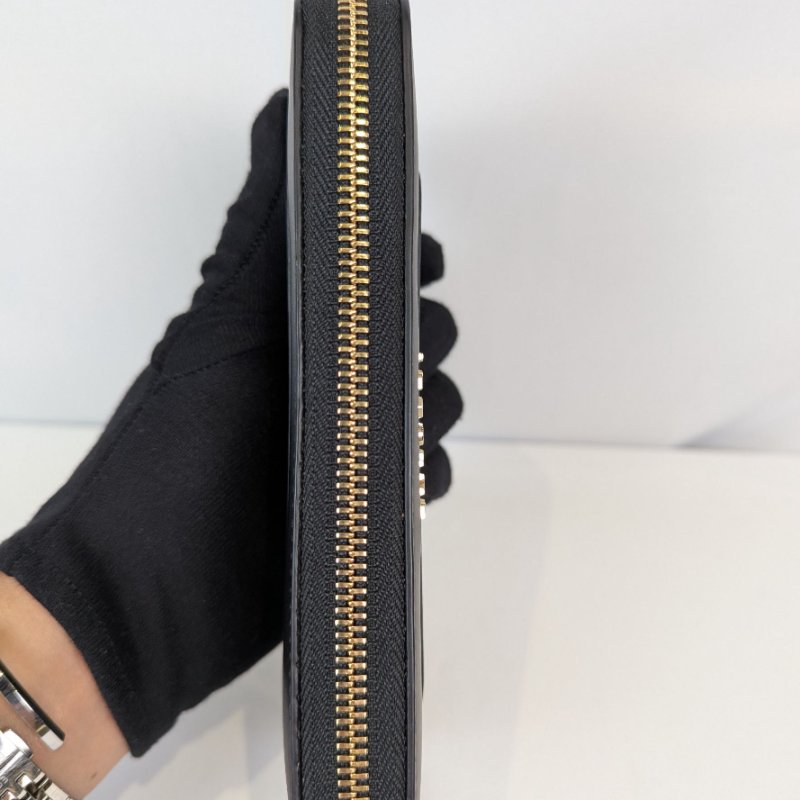 莉亞精品♡Bvlgari 蛇頭拉鍊黑長夾 近新閒置-3