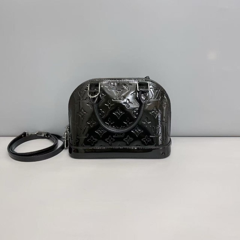 LV路易威登Alma bb黑色漆皮貝殼包 手提包 肩背包-1