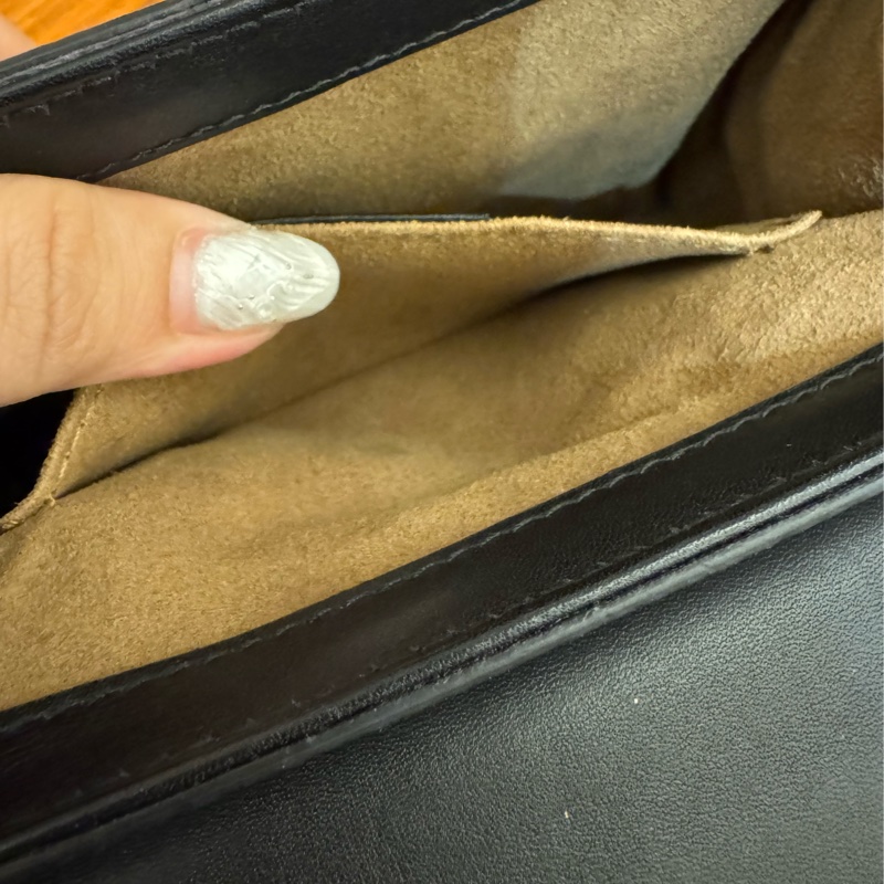 Gucci黑/咖皮革拼pvc padlock斜背包-41