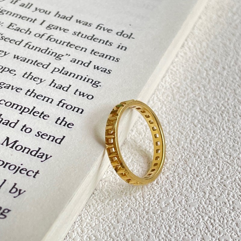 Tiffany True 18k玫瑰金鏤空戒指 58碼-1