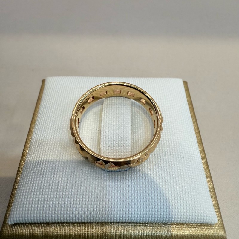 tiffany 18k玫瑰金鏤空戒指T-true系列寬版 55碼-1