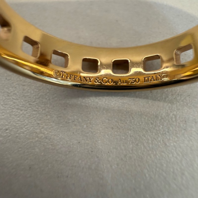 tiffany 18k玫瑰金鏤空戒指T-true系列寬版 55碼-3
