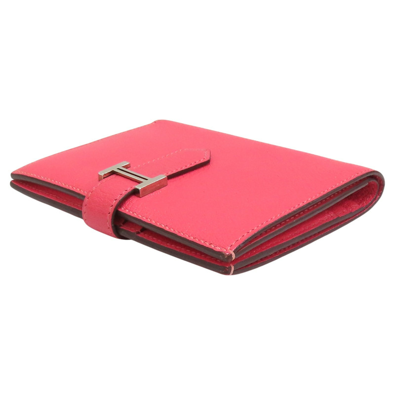 唇膏粉 Chevre山羊皮 Bearn 銀扣 兩折短夾 C刻 銀扣【HERMES 愛馬仕】-2