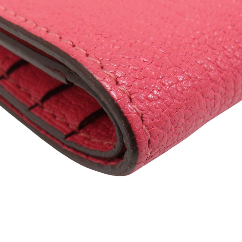 唇膏粉 Chevre山羊皮 Bearn 銀扣 兩折短夾 C刻 銀扣【HERMES 愛馬仕】-13