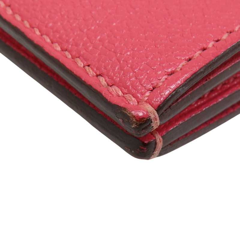 唇膏粉 Chevre山羊皮 Bearn 銀扣 兩折短夾 C刻 銀扣【HERMES 愛馬仕】-14