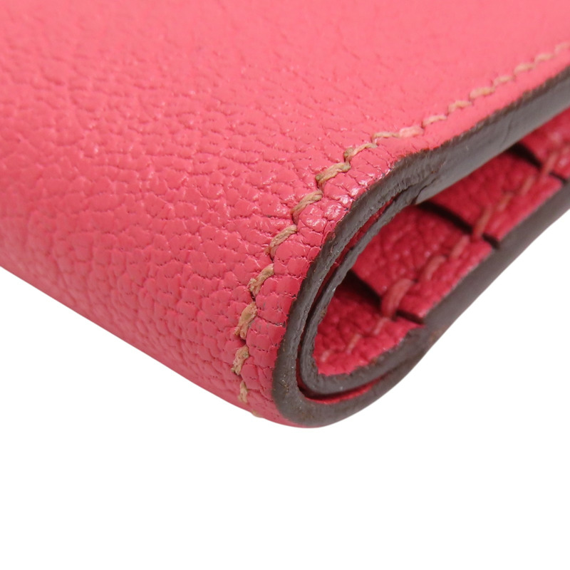 唇膏粉 Chevre山羊皮 Bearn 銀扣 兩折短夾 C刻 銀扣【HERMES 愛馬仕】-16