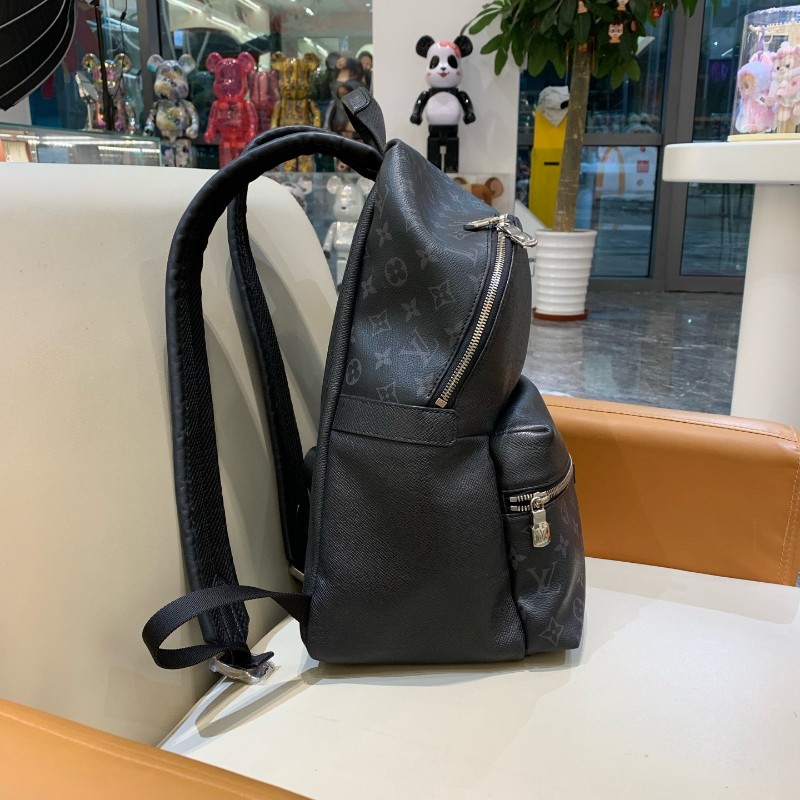 Louis Vuitton 黑老花拼皮阿波羅雙肩包 後背包 晶片款-3