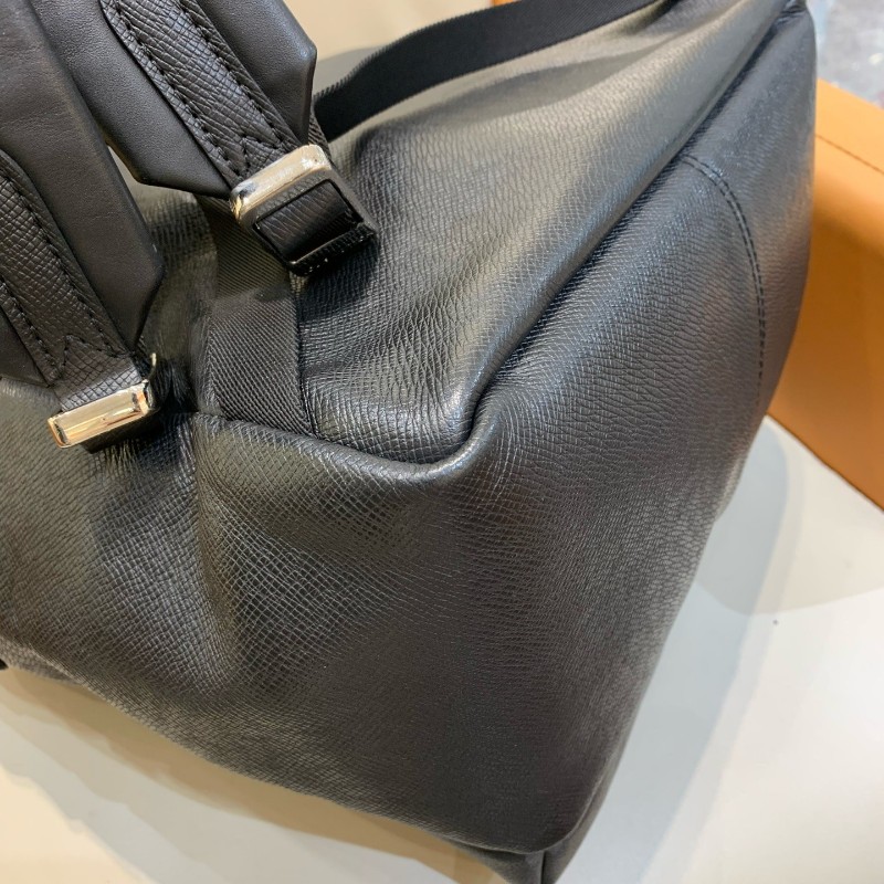 Louis Vuitton 黑老花拼皮阿波羅雙肩包 後背包 晶片款-9