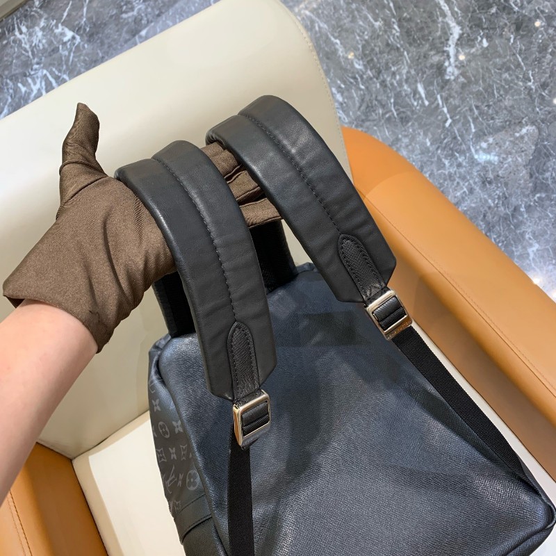 Louis Vuitton 黑老花拼皮阿波羅雙肩包 後背包 晶片款-20