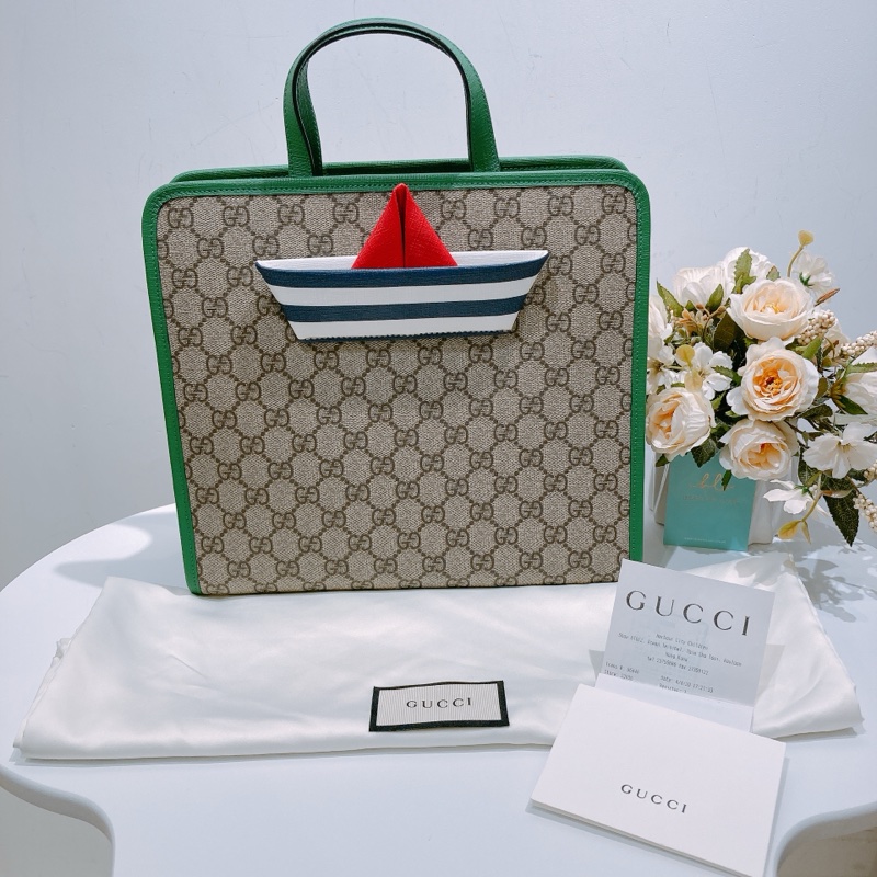 TW4501 GUCCI 古馳兒童小船經典花紋手挽包包CHILDREN BOAT SHIP GG SUPREME HANDBAG CANVAS-10