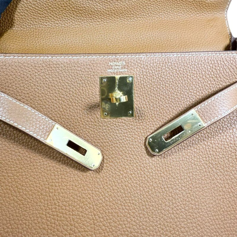 [4539］愛馬仕 Hermès Kelly 28 (金棕色）Togo皮 A刻-10