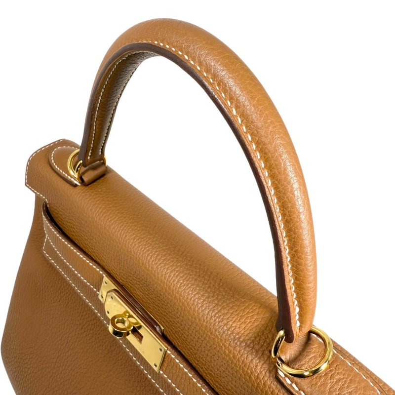 [4539］愛馬仕 Hermès Kelly 28 (金棕色）Togo皮 A刻-11