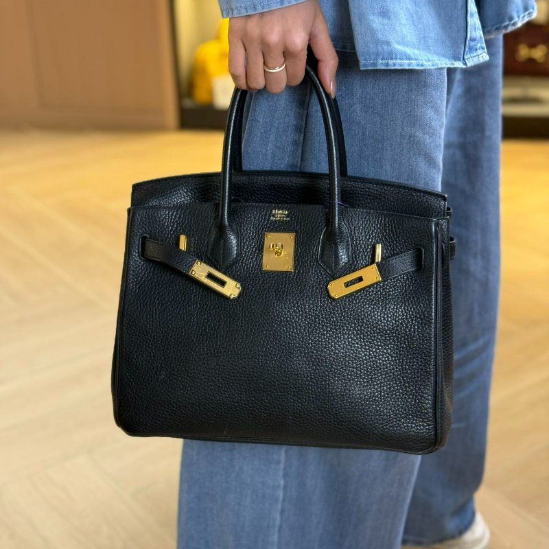 ［4309］愛馬仕 Hermès Birkin 30 黑 T刻-5