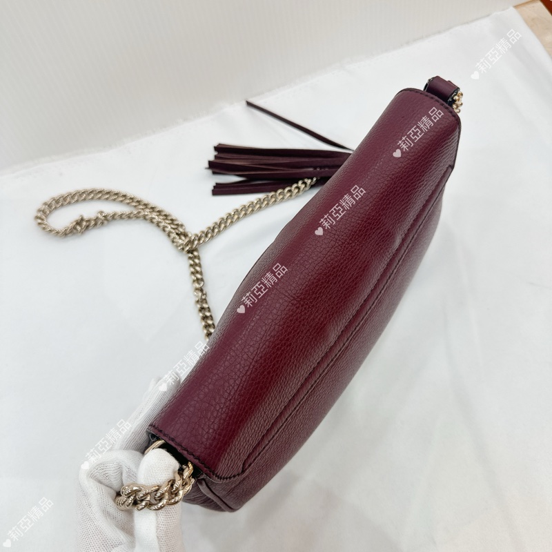 莉亞精品♡Gucci soho流蘇包 暗紫色 二手美包-4