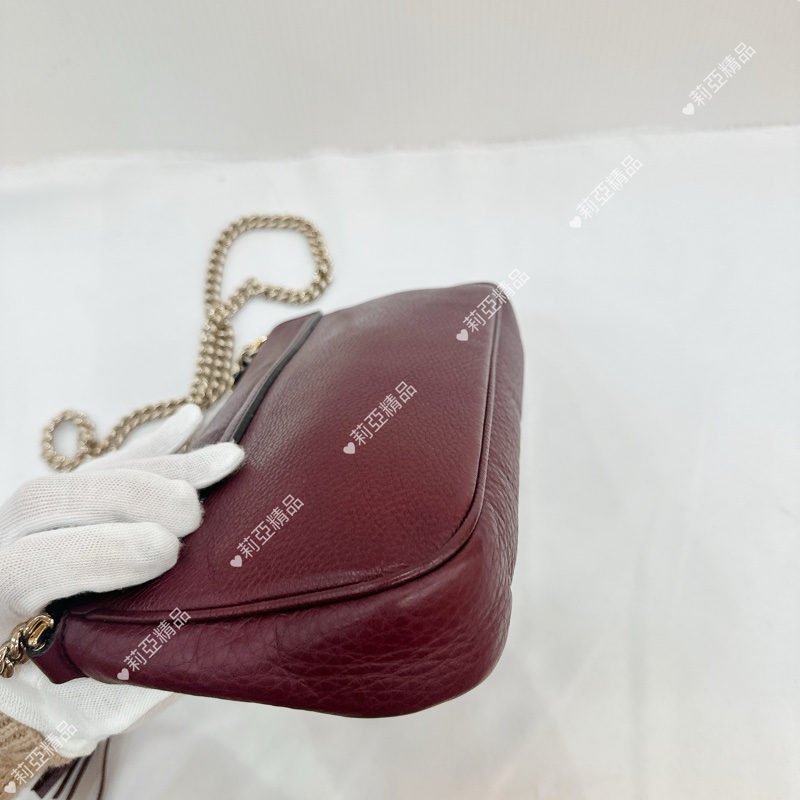 莉亞精品♡Gucci soho流蘇包 暗紫色 二手美包-9
