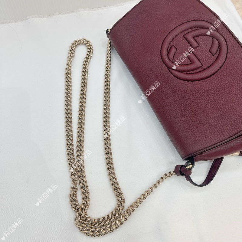 莉亞精品♡Gucci soho流蘇包 暗紫色 二手美包-12