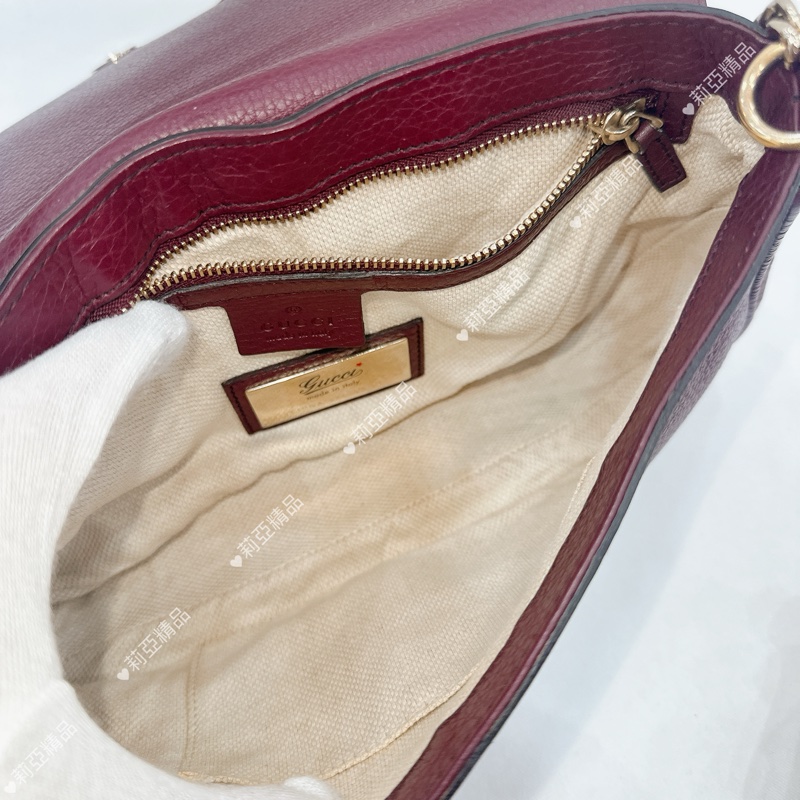 莉亞精品♡Gucci soho流蘇包 暗紫色 二手美包-15