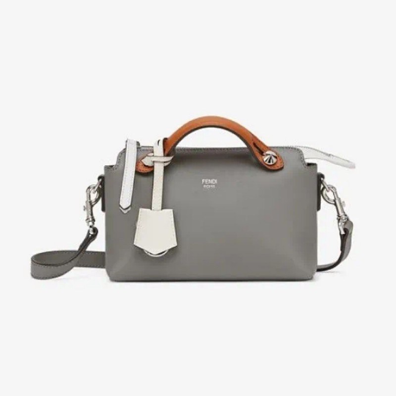 Fendi By The Way 深灰色拼色橙色手柄 mini 肩背包斜背包-0