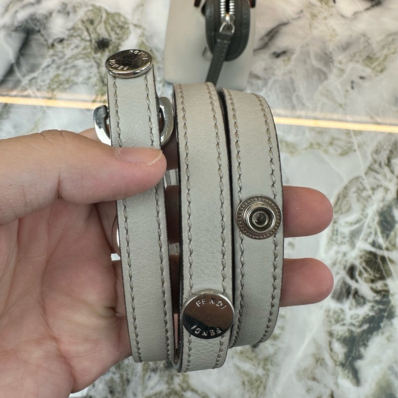 Fendi By The Way 深灰色拼色橙色手柄 mini 肩背包斜背包-5