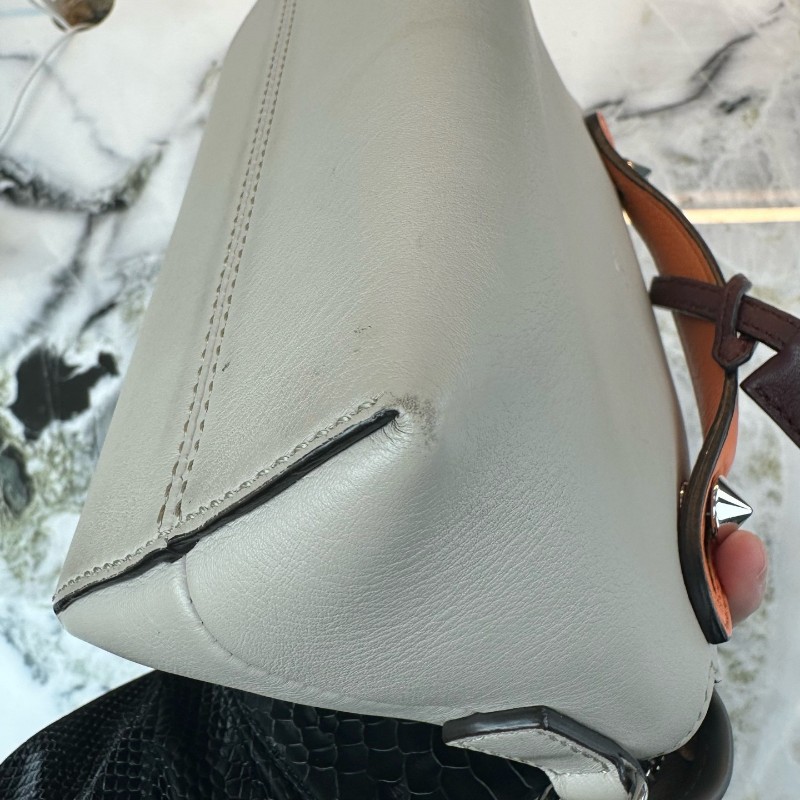 Fendi By The Way 深灰色拼色橙色手柄 mini 肩背包斜背包-9